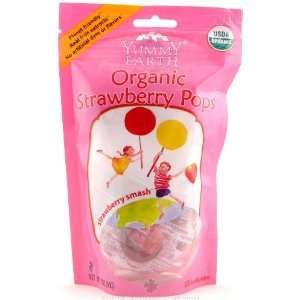 Yummy Earth Organic Lollipops Strawberry 3 oz. bag (approximately 15 