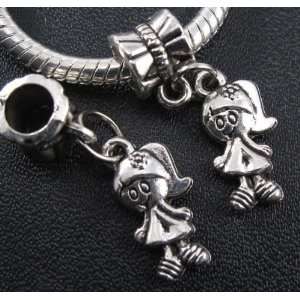  Silver Beautiful Girl Dangle Charm Bead for Bracelet or 