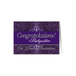  Babysitter Graduation Congratulations Purple Stone Card 