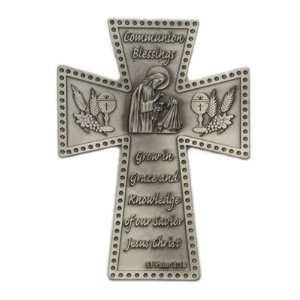  5 Fine Pewter Hand Finished Communion Girl Wall Cross 