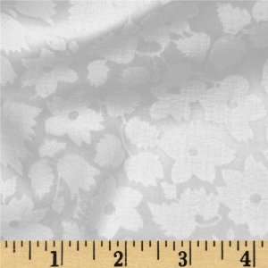  56 Wide Opal Devore Florals White Fabric By The Yard 
