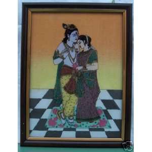  Radha resting her head to Krishna Shoulder, Painting Art 