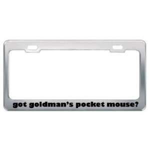 Got GoldmanS Pocket Mouse? Animals Pets Metal License Plate Frame 