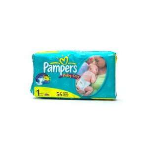    Pampers Baby Dry Diapers, Size 1, 56 Count