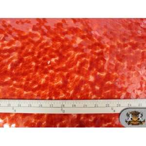  Sequin Fish Scale Taffeta Orange Fabric / 62 Wide / Sold 