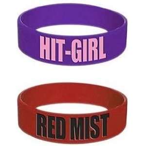   KickAss Rubber Wristband 2 Pack   Hit Girl and Red Mist Toys & Games