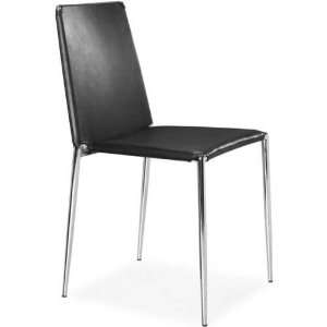  Zuo 101105 Alex Dining Chair in Chrome with Black Seat 