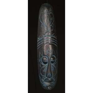  Blue Wise Wood Mask Handcarved From Bali