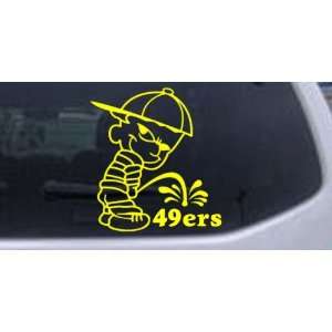 Pee On 49ers Car Window Wall Laptop Decal Sticker    Yellow 3in X 3 