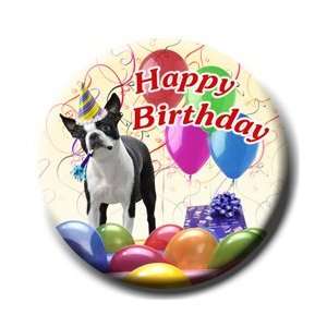  Boston Terrier Happy Birthday Pin Badge 