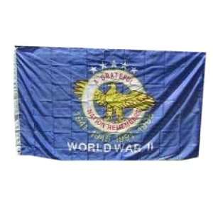 Flag (World War 2) WW II Veterans Flag 3x5 Super Poly Outside Flag 