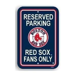 Boston Red Sox Plastic Reserved Parking Sign Reserved Parking Red 