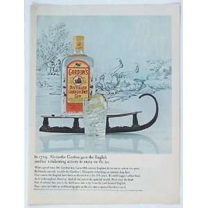  1965 Gordons Gin 1769 Ice Skate Print Ad (2325)