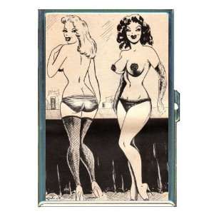  Pin Up Busty in Pasties Retro ID Holder, Cigarette Case or 