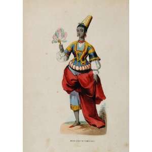 1843 Print Costume African Woman Timbuktu Africa Dress   Hand Colored 