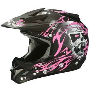  AFX Youth FX 18Y Skull Helmet   Youth Large/Pink Skull 