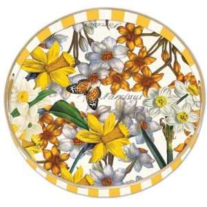   Design Works Decoupage Wooden Round Tray, Narcissus