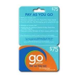  $75 Cingular GoPhone Pay As You Go phone refill card. Pin 