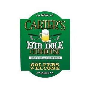    Personalized 19th Hole Golf Bar Pub Wood Wall Sign