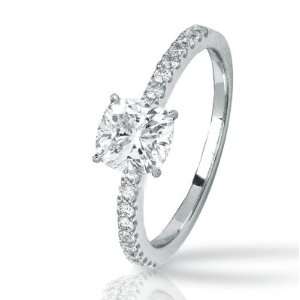  1.26 Carat Classic Side Stone Prong Set Diamond Engagement 