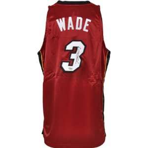  Dwyane Wade Autographed Jersey  Details Miami Heat, Red 