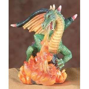  Sm. Green Fire Breathing Dragon   Collectible Figurine 