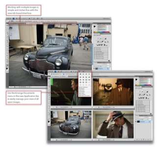 Photoshop CS4 helps you keep your work area efficient and clutter free 