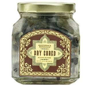 Mustaphas Moroccan Dry Cured Black Olives   10 Ounce Jar  