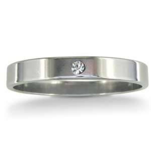  Mens and Ladies 4mm Stainless Steel Wedding Band, Size 4 