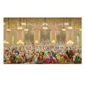 The Jeu du Roi gaming table in the court of Louis XV Premium Giclee 