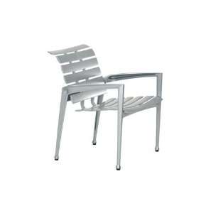  Tropitone Veer Cast Aluminum Metal Arm Patio Dining Chair 