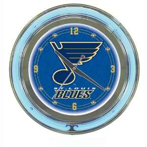   St. Louis Blues Neon Clock   14 inch Diameter (fls)