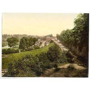   Reprint of Cliff and town, Ross on Wye, England