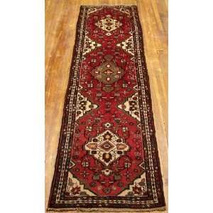  2x9 Hand Knotted Hamedan Persian Rug   96x25