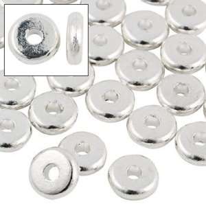  Flat Silvertone Beads   8mm   Beading & Findings Arts 