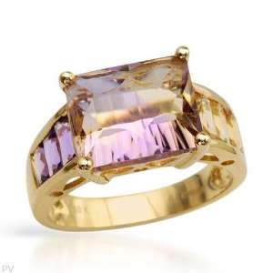  Yellow Gold 3.54 CTW Ametrine and 0.42 CTW Amethyst Ladies 