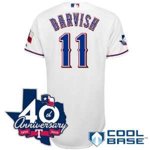 Yu Darvish #11 MLB Texas Rangers White Majestic Cool Base Jersey With 