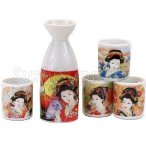    Kafuh Japan Porcelain Sake Set, 5 Pc, Beautys