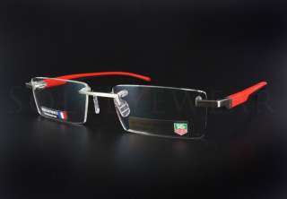 New Tag Heuer 0843 005 53mm Red and Black Eyeglasses  