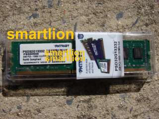 New Patriot Signature 2GB DDR3 PSD32G13332 PC3 1333MHz  