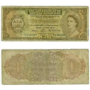    British Honduras 1965 20 Dollars, Pick 32b 
