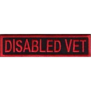  DISABLED VET Embroidered Military Veteran Biker Patch 