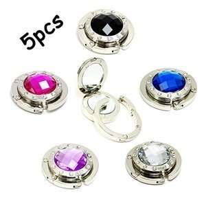 COSMOS ® 5 pcs (Purple,Black,Hot Pink,Clear,Blue) Crystal Mirror Fold 