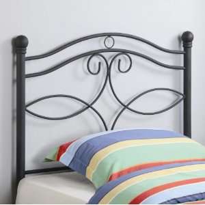 Youth Bedroom Twin Size Metal Headboard With Swirling Accent Design 
