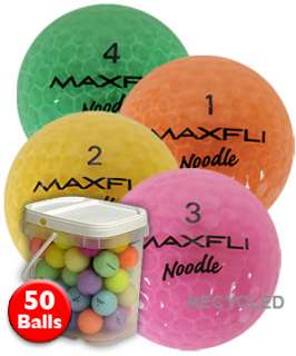Maxfli Noodle Ice Colored mix (50) Perfect Mint Used Golf Balls  