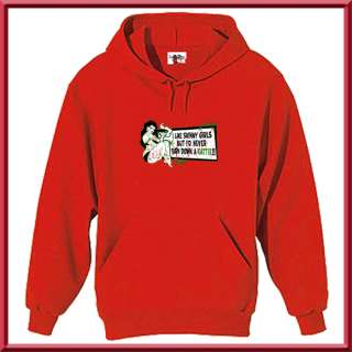 Red hoodies are available in sizes small   3X.