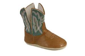 Roper Infant Baby John Deere Brown Green Soft Slip On Cowboy Boots 6 9 