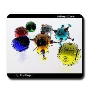  3D CG Mousepad, Image Entitled Spheres Coloured 