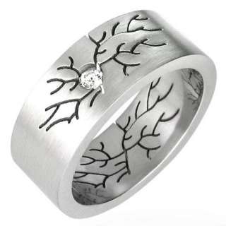 Stainless Steel Promise CZ Branch Band Ring SZ 14 b86  