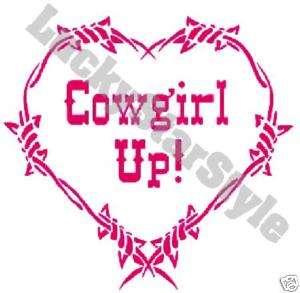 Nail Decals Art Set of 20  Cowgirl Up In Barbwire Heart  